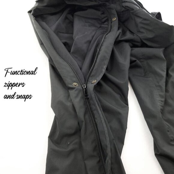 FootJoy DryJoys Golf Rain Pants Black Tear Away Zippered Snaps Men's Large - Picture 8 of 12